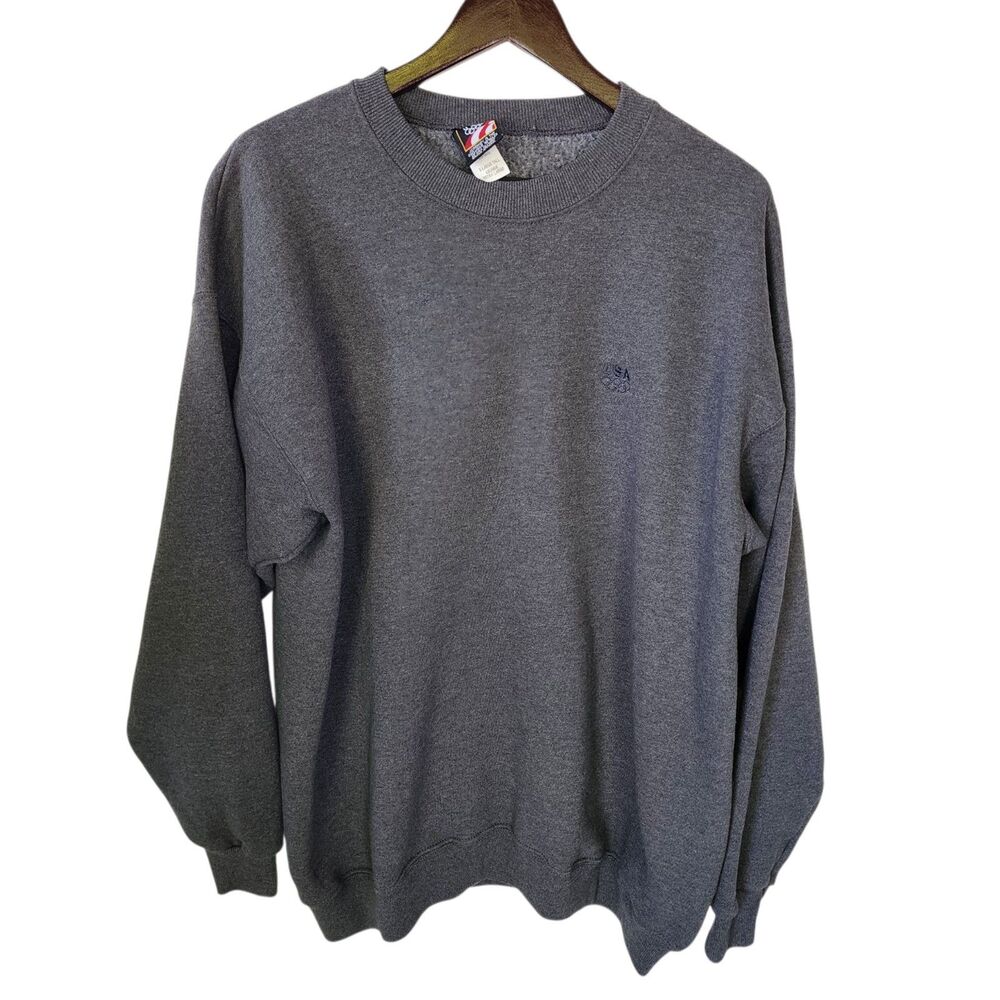 Vintage 90s USA Olympic Crewneck Sweatshirt XL Tall Gray JCPenney Made in USA